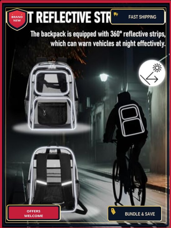 Heavy Duty Clear PVC Backpack 17\